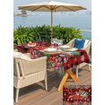 thumbnail image 4 of Outdoor Tablecloth with Umbrella Hole and Zipper, Red Plaid Christmas Rectangle Table Cloth 60x102 Inch Waterproof Tablecloth, Truck Xmas Tree Snowflake Winter Poinsettia Picnic Table Cover for Patio, 4 of 7