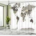thumbnail image 4 of Ambesonne Earth Shower Curtain, World Map Print Capital City, 69"Wx70"L, Dark Sepia, 4 of 4