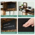 thumbnail image 7 of TROPOW Hall Tree Shoe Bench Industrial 6 in 1 Coat/Shoe Rack with 5 Hooks, 9 Storage Cubbies with Bookshelf and Small Blackboard, for Entryway, Hallway, Living Room (Brown, 31.5 inch), 7 of 7