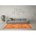 thumbnail image 3 of Ahgly Company Indoor Round Oriental Orange Modern Area Rugs, 7' Round, 3 of 4