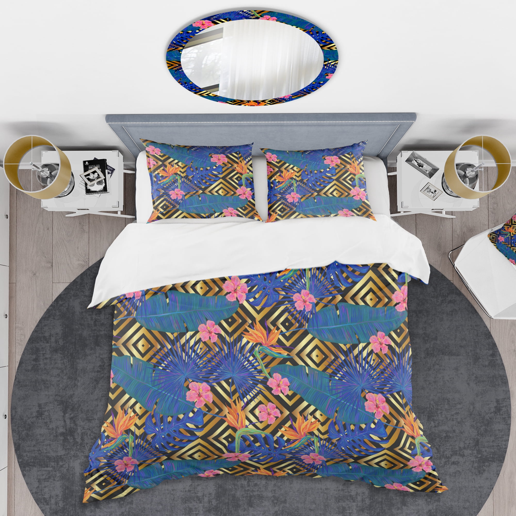 Designart 'Abstract Retro Design I' Mid-Century Modern Duvet Cover Set