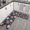 thumbnail image 2 of Pioneer Flower Floral Print Pattern Kitchen Rugs Sets Of 2, Anti Fatigue Non Slip Washable Floor Mats for Kitchen Sink Laundry, 17X30 Inch + 17X47 Inch, 2 of 6