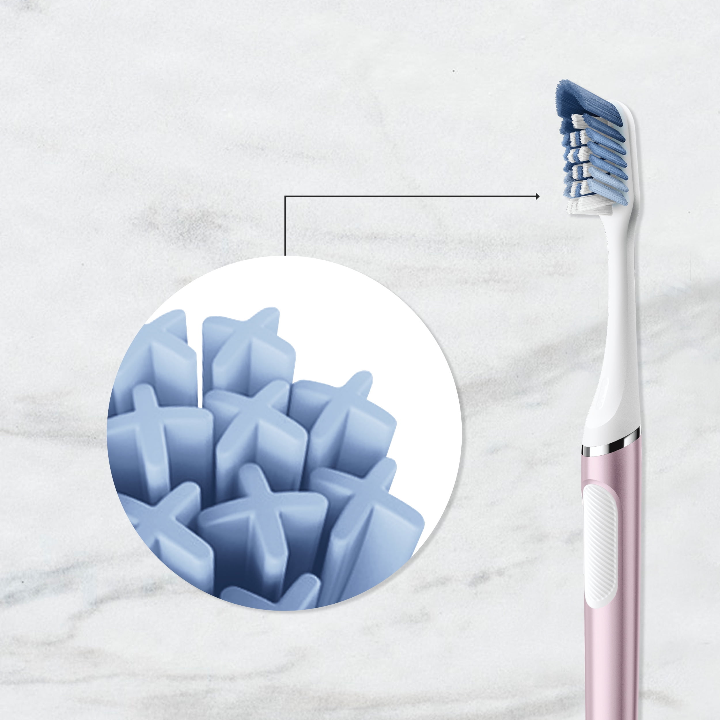 Oral-B Clic Starter Kit Metallic Rose Toothbrush Handle with Oral-B Brush Head and Toothbrush Holder