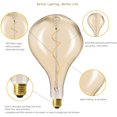 thumbnail image 4 of FLSNT Bombilla grande Edison E27 Vintage, A165S Lámpara decorativa de filamento en espiral LED retro, 4 W (equivalente a 25 W), blanco cálido 2200 K, no regulable, paquete de 2 Afortunado Sencillez, 4 of 5