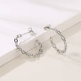 thumbnail image 2 of 18K White Gold Plated Paper Clip Hoop Earrings, 2 of 4