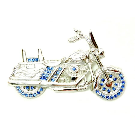 - Faship Motorcycle Pin Brooch Gorgeous Black Crystal