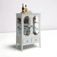 thumbnail image 2 of Kings Brand Furniture Wood Curio Display Storage Cabinet with 2 Glass Shelves & 2 Drawers (White), 2 of 9