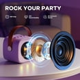 thumbnail image 3 of Mini Karaoke Machine with 2 Wireless Microphones,  Christmas Birthday Toy Gift （Purple), 3 of 9