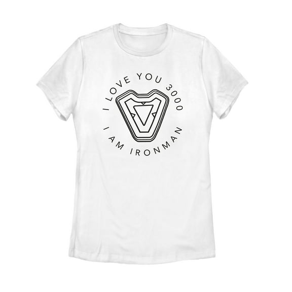 Women's Marvel I Am Iron Man Love 3000 Graphic Tee White Small