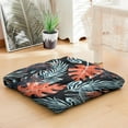 thumbnail image 4 of Island Breeze Floor Cushion&nbsp;– 22x22 Inch Large Pillow, Dutch Velvet, Gentle Floral & Leaf Mix (Subtle Tropical Accent), 4 of 7
