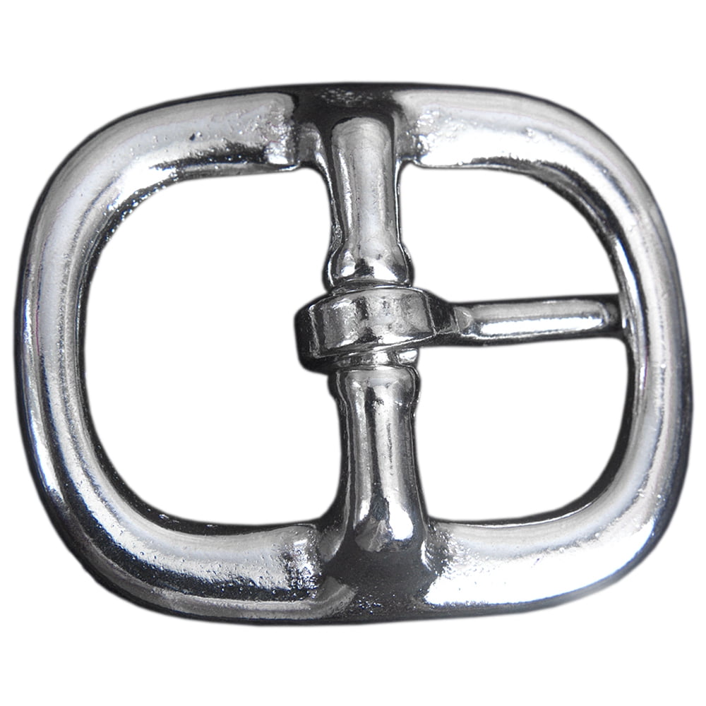 4 Pack 1 In. Western Tack Malleable Iron Center Bar Nickle Plated Buckle