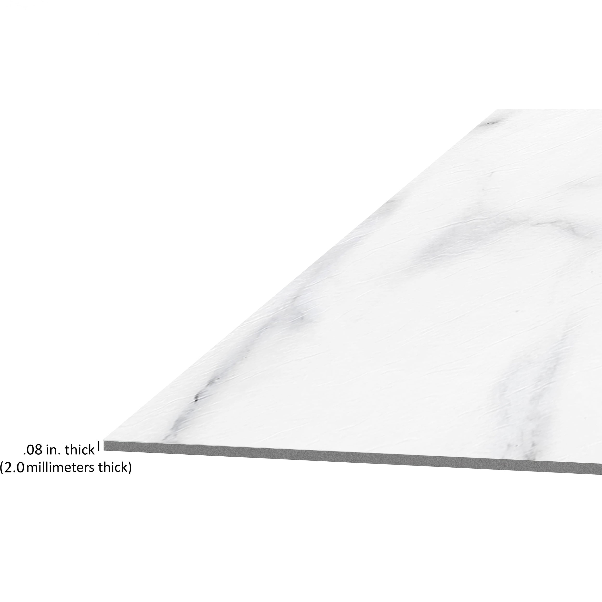 Achim Palazzo 12" x 24" 2mm Peel & Stick Vinyl Floor Tiles, 20 Tiles/40 sq. ft., Luxe White