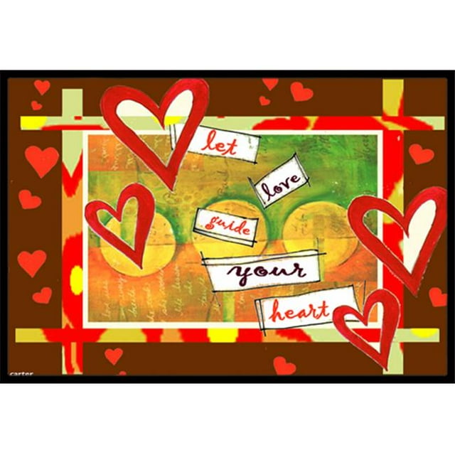 Carolines Treasures PJC1113JMAT Tapis Intérieur & Extérieur "Let Love Guide Your Heart" - 24 x 36 Po.