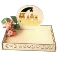 thumbnail image 5 of Weloille Wooden Artistic Eid Mubarak Party Serving Tableware Tray Display Wood Decoration, 5 of 7