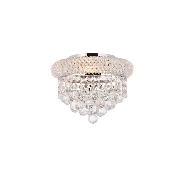 Elegant Lighting Primo 10" 3 Light Royal Crystal Flush Mount