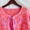 thumbnail image 6 of larppty Womens Y2k Bow Tie Front Cardigan Sweaters Oversized Fall Open Front Leopard Print Cardigans Cute Loose Knit Coats (Pink, XL), 6 of 8