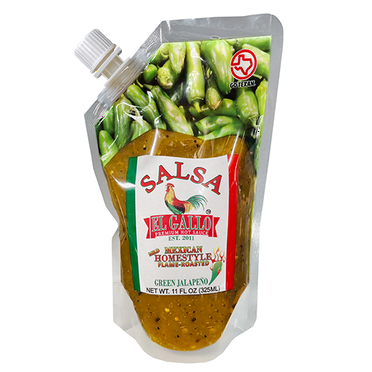 Salsa El Gallo Green Homestyle Salsa, 11 fl  oz, Roasted Jalapeno, Shelf-Stable