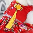 thumbnail image 3 of Cheers.US Pet Dress Flower Pattern Cosplay Soft Texture Pet Tulle Tang Dress with Tassel Beautiful, Adorable, Warm for dogs, cats to wear on weddings, Chinese New Year, Valentines Day, 3 of 19