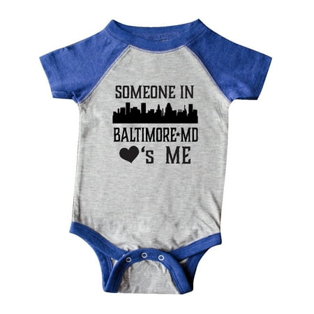 

Inktastic Baltimore Maryland Someone Loves Me Skyline Gift Baby Boy or Baby Girl Bodysuit