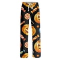thumbnail image 5 of IYYVV Womens Halloween Pajamas Pants Cute Pumpkin Ghost Funny Print Palazzo Sleepwear Lounge PJ Bottoms Casual with Drawstring and Pockets 2026 Orange M, 5 of 6