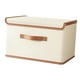 thumbnail image 2 of Contenedor de almacenamiento con tapa, organizador de juguetes y asa, cesta de almacenamiento en forma de cubo, contenedor para Beige 37x27x26cm, 2 of 9
