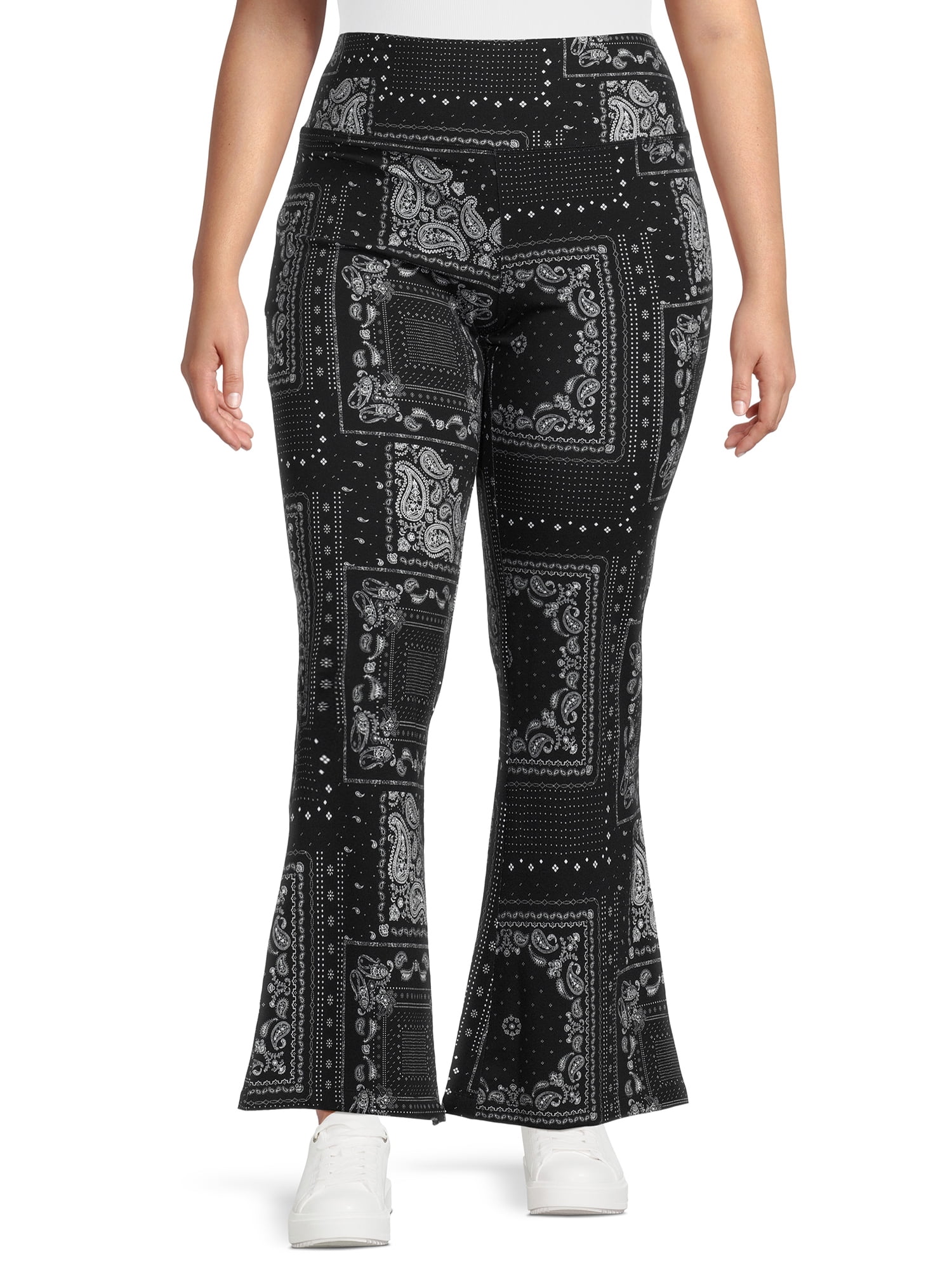 Terra & Sky Women's Plus Size Flare Leggings, 2-Pack