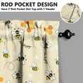 thumbnail image 5 of Kitchen Curtains 24 Inch Short - 3 Panel Set with Cute Bumble Bee and Honeycomb Print, Rod Pocket Window Curtain, 100% Polyester for Bee Lovers, Farmhouse, Kitchen, Living Room, Easy Wash, 5 of 6