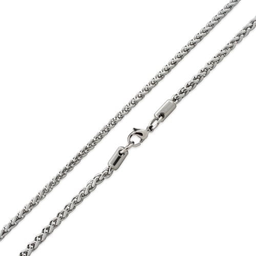 Italy 16"-30" NEW 925 Sterling Silver 3mm SPIGA Wheat Chain Necklace 
