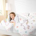 thumbnail image 3 of Manfei Dreamy Unicorn Twin Comforter Sets,Pretty Floral Bedding Set,Purple Pink,Polkadot Reversible,2pcs,1 Comforter and 1 Pillowcase, 3 of 7
