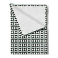 thumbnail image 2 of Geometric Soft Flannel Fleece Throw Blanket, Sketch Look Symmetric Print with Lines Triangles Pattern, Cozy Plush for Indoor and Outdoor Use, 50" x 60", Turquoise Charcoal Grey, by Ambesonne, 2 of 5