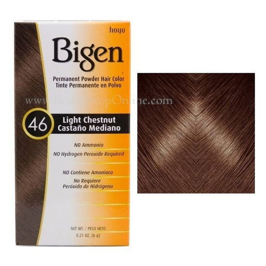 Bigen Permanent Powder Hair Color 46 Light Chestnut 1 ea (Pack of