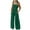 Green, variant on RQYYD Women's Casual Loose Overalls Jumpsuits One Piece Sleeveless Printed Wide Leg Long Pant Rompers With Pockets