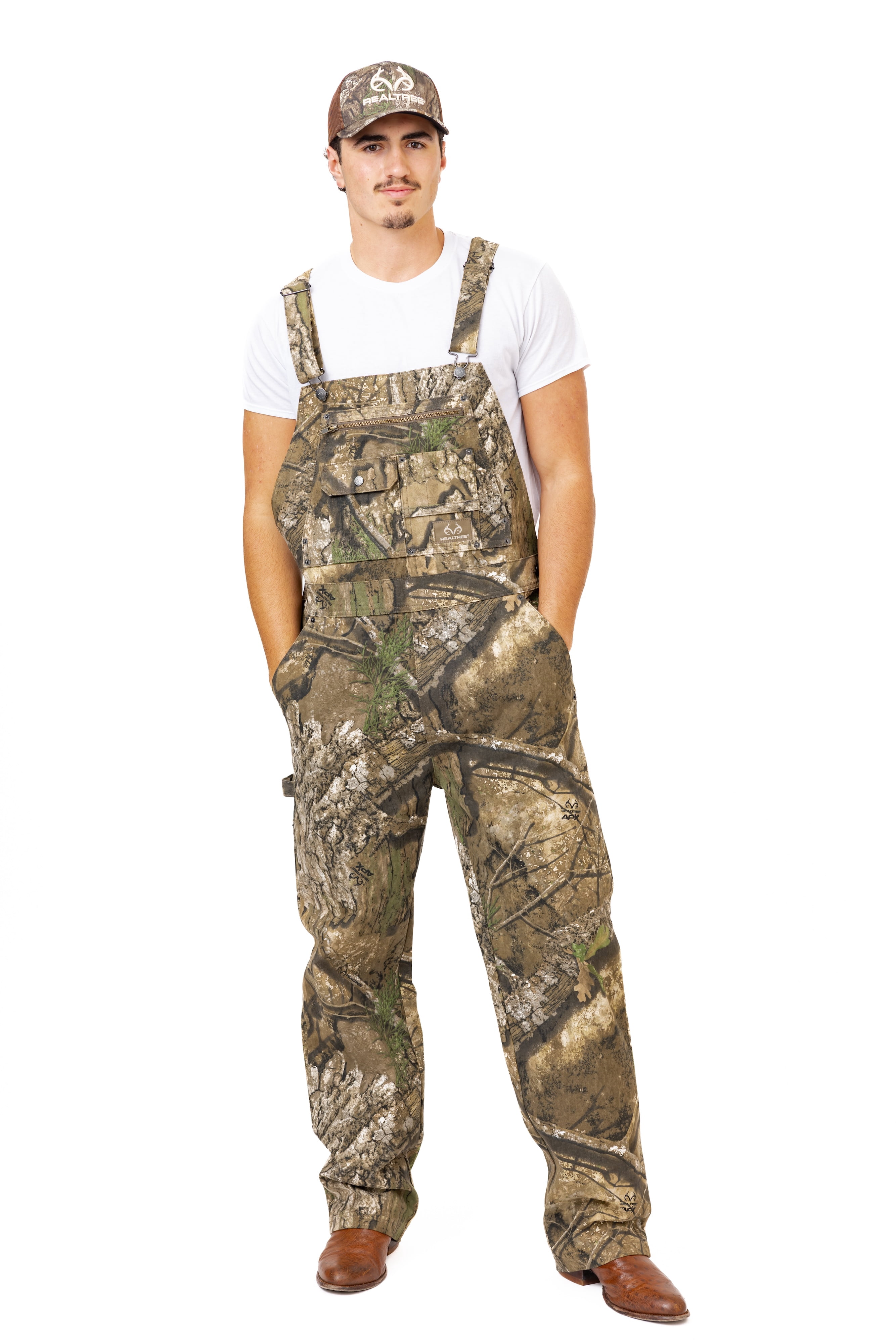 Realtree Men's Camo Hunting Cotton Bib Overalls, All-season Uninsulated Camouflage Bib Overalls for Outdoor Activities | Size 3X