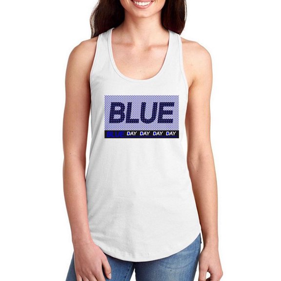 Blue Day Banner Racerback Tank Women -Image by Shutterstock, Female XX-Large