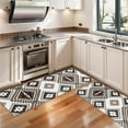 thumbnail image 3 of Kitchen Rugs Sets Of 2,Brown Geometric Triangle Diamond Pattern Anti Fatigue Kitchen Mat Rugs Non Slip Washable,Decorative Kitchen Floor Mats for Kitchen,Sink,Laundry,17"X47", 3 of 5