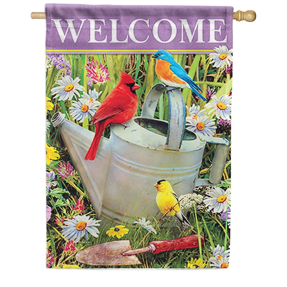 Carson Double Sided House Flag Songbirds Meet, 28 x 40 Inch Holiday