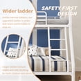 thumbnail image 3 of Kdymod Twin over Full Metal Low Bunk Bed with Stairs, Safety Rail & Steel Slats, Space-Saving Heavy Duty Bed Frame for Adults & Teens, No Box Spring Needed, White, 3 of 12