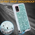 thumbnail image 1 of Samsung Galaxy A71 5G Case, [Not Fit Samsung A71 UM/A71 4G], Military Grade 12 Feet Drop Proof Phone Cover With Glitter Spot Diamond-Teal, 1 of 5