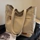 thumbnail image 3 of Bolso de mano de lona para mujer, bolso hobo de gran capacidad, bolso de estudiante (caqui), 3 of 8