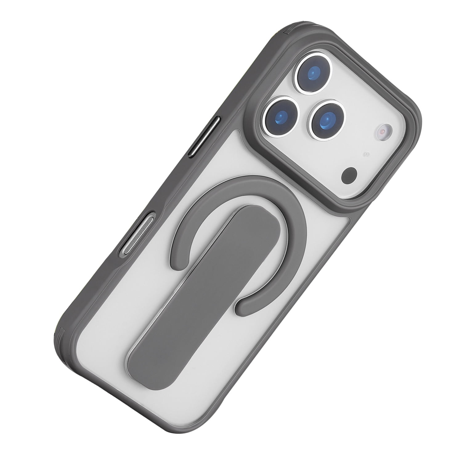Sophisticated Matte Stand Holder Case with Magsafe for iPhone 17 Pro - Gray