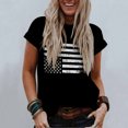 thumbnail image 1 of Lenago Hauts d'Été Grande Taille Sexy pour Femmes Mode Décontractée Blouse Ample Jour de l'Indépendance Impression Drapeau Col Rond T-Shirt Chemises Blouse Imprimée Tee Tenues du 4 Juillet pour Femmes, 1 of 9