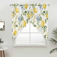 thumbnail image 5 of Summer Lemon Kitchen Window Curtains, Swag Curtains Valance for Bedroom Living Room Bathroom, Yellow Fruits Botanical Spring Floral Rod Pocket Window Treatment Curtain Block Drapes 2 Panels 28"x36", 5 of 9