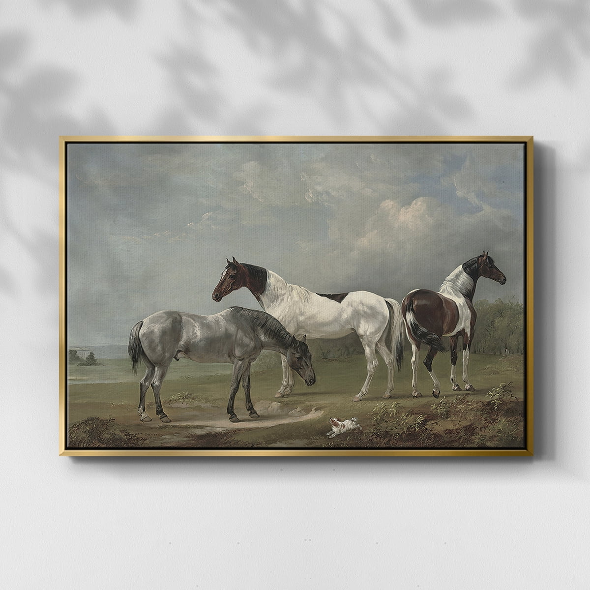 Vintage Animal Print-XX By Wexford Home Framed in Gold Wood Gallery Wrapped Canvas 17 in. x 25 in.