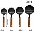 thumbnail image 2 of Mupvlun 4-Piece Stainless Steel Measuring Cup Spoon Set, Kitchen Utensils for Home Baking, Wooden Handle, Measuring Spoons Black1, 2 of 5