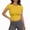 Yellow Tops, variant on CUSTG Women Casual Shirts Summer Solid Color Short Sleeve Slim O-Neck T Shirt Athletic Training Tops Classic T-Shirt