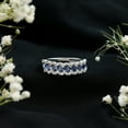 thumbnail image 6 of Rosec Jewels Certified Lab Grown Blue Sapphire Half Eternity Band for Women - AAAA Quality - Blue Sapphire Diamond Band, 10K White Gold, US 8.00, 6 of 9