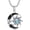 03-Mar-Aquamarine, variant on 925 Sterling Silver Sun and Moon Pendant with 12 Birthstone Necklace Black Gothic Jewelry Gifts for Women