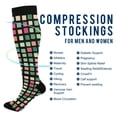 thumbnail image 2 of FORMRS Womens Knee High Socks Casual Long Thick Travel Daily Wear, 1 Pair, Green Block Pattern, 2 of 6