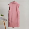 thumbnail image 4 of Oksale Faux Fur Vest for Women Plus Size Mid Length Sleeveless Vests Casual Lapel Jackets with Pckets Solid Color Tank Jacket Soft Cozy Warm Winter Fall Outerwear 2025 Pink S, 4 of 4
