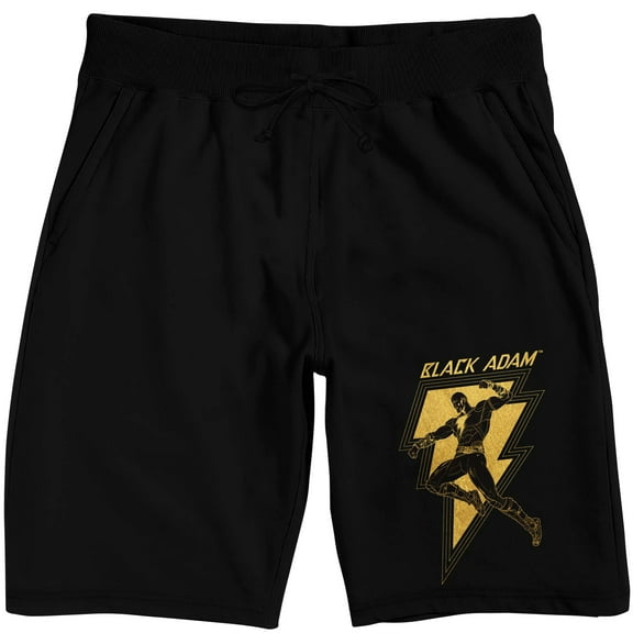 Black Adam Superhero Silhouette Men's Black Sleep Pajama Shorts-XL
